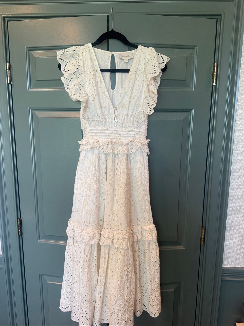 Cleobella Cream Eyelet Maxi Dress
